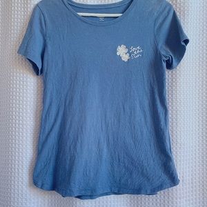 blue embroidered summer top